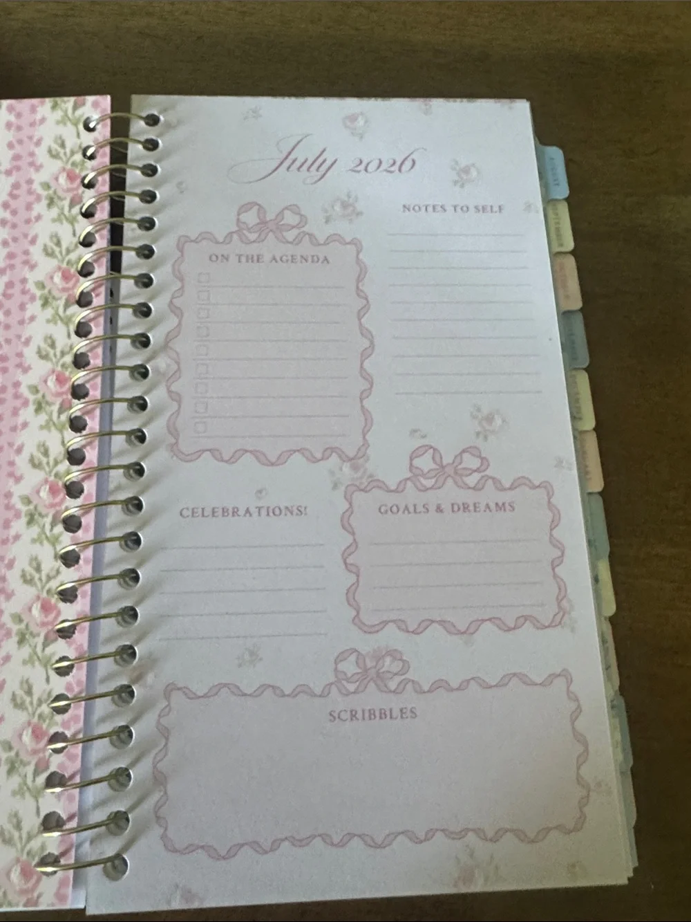 LoveShackFancy Planner - White with Pink Floral & Gold Accents - NWT